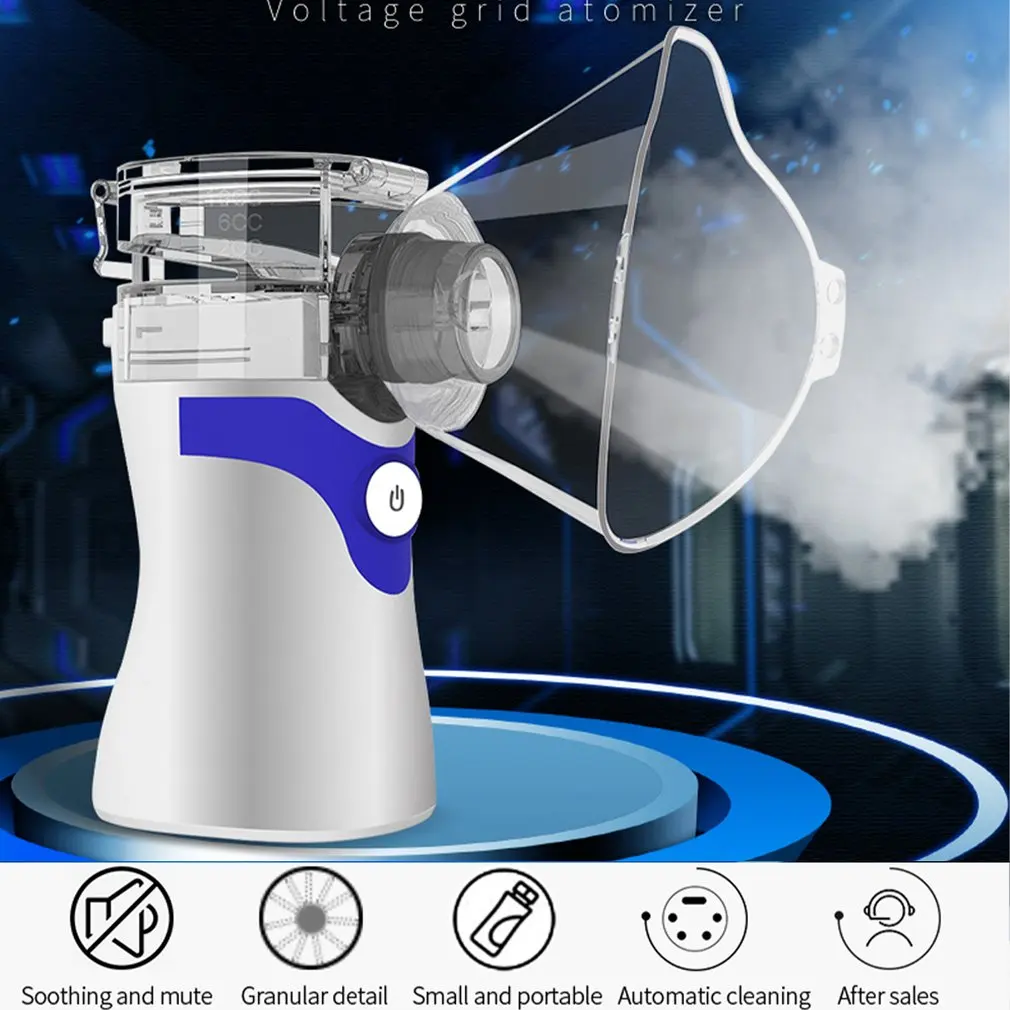 

Portable Handheld Nebulizer Atomizer Ultrasonic Microgrid Atomization Children Adult Mute Compression Atomizer Dropshipping