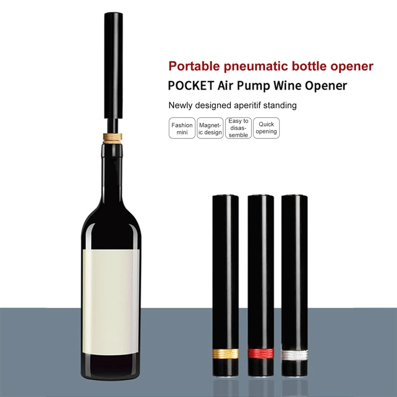 

1PC Portable Pneumatic Bottle Opener Quick Corkscrew Safe Cork Remover Air Pressure Corkscrew Kitchen Tools Bar Accessories