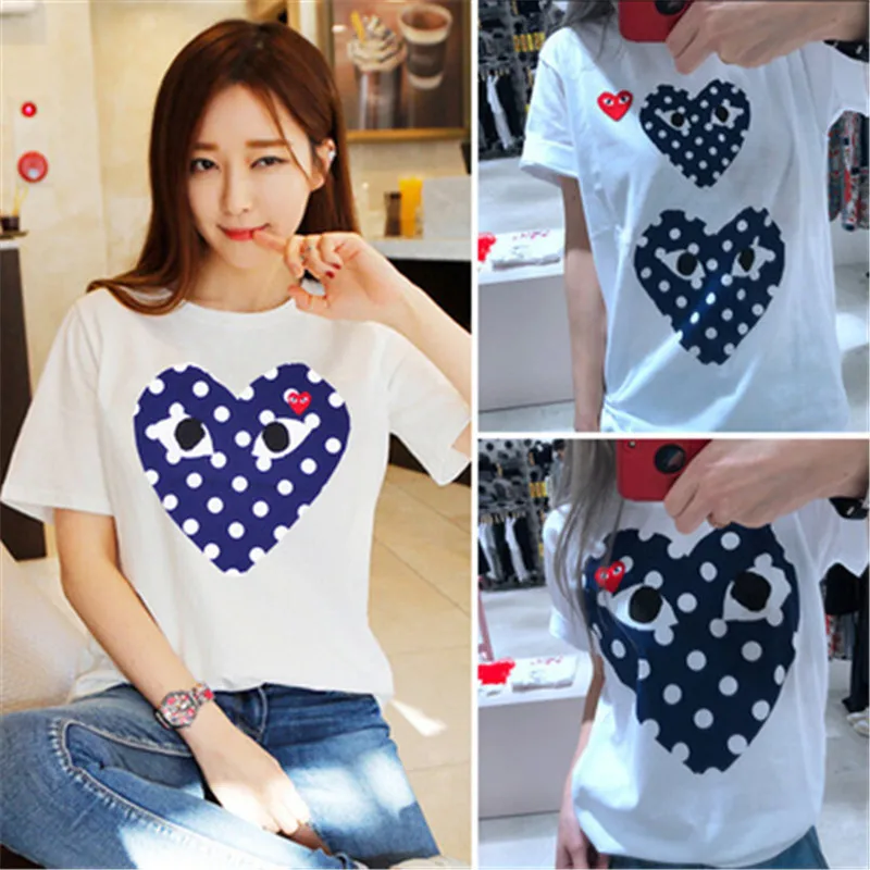 

23 Style Cute Tee Couples 2021 Heart Shape T-shirts Clothes White Crop Cotton Top Women Man Lover T-shirt Short Sleeve Wholesale
