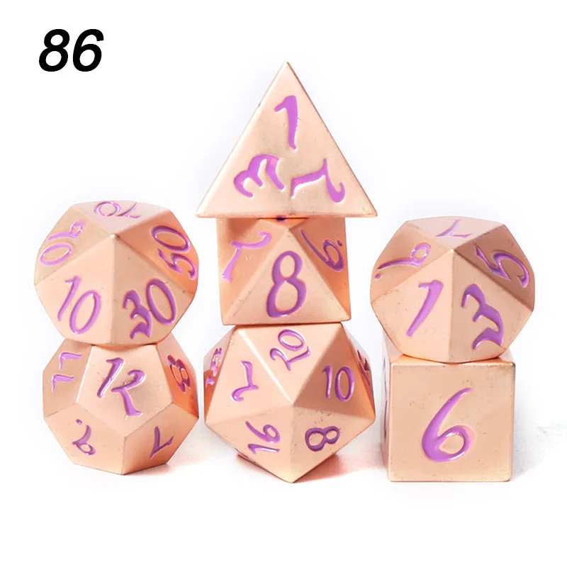 Chengshuo игральные кости DND Металл РГП набор многогранных подземелья и дракон d20 8 синий настольные игры цинковый сплав Цифровой узор в кости