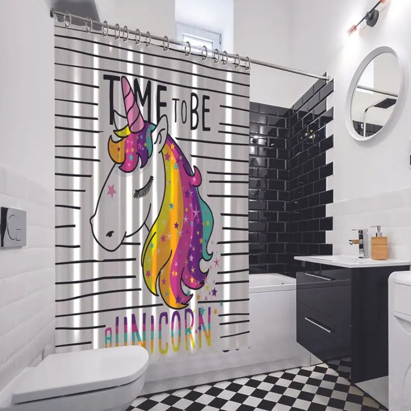 Занавеска для душа &quotвремя Быть Единорогом&quot красочные милые Волшебные