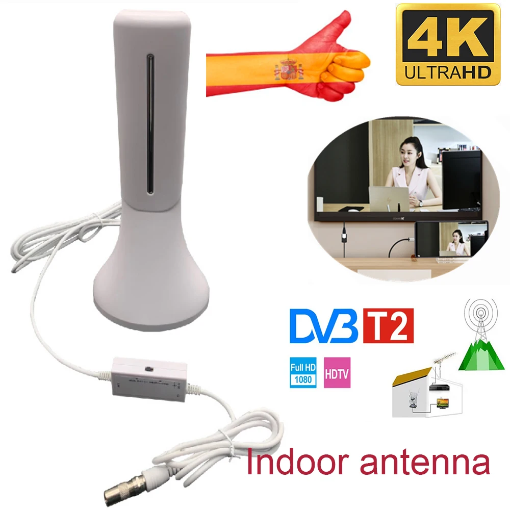 

Комнатная цифровая ТВ-антенна высокого разрешения с усилителем, дальность приема 150 миль (около 150 километров), поддержка 4K TV H