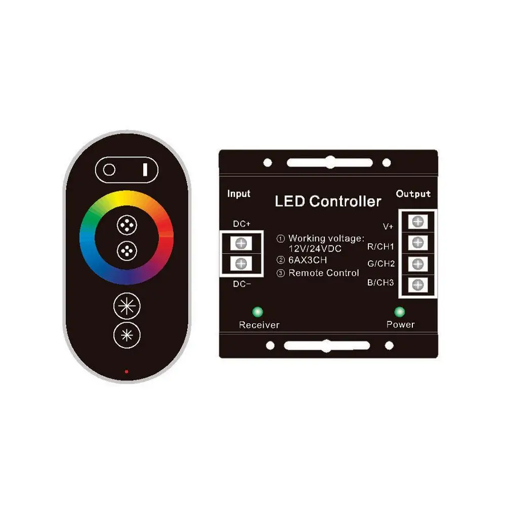 

Сенсорный RGB контроллер 3*6А / 18A / 12/24В для RGB THERMO 120C