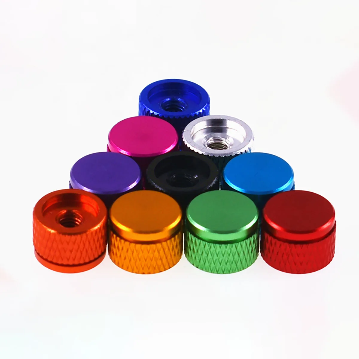 2Pcs M3 M3.5 Blind Hole Hand Tighten Nuts Anodized Aluminum Knurled Thumb For RC Models Computer Case 10 colors |