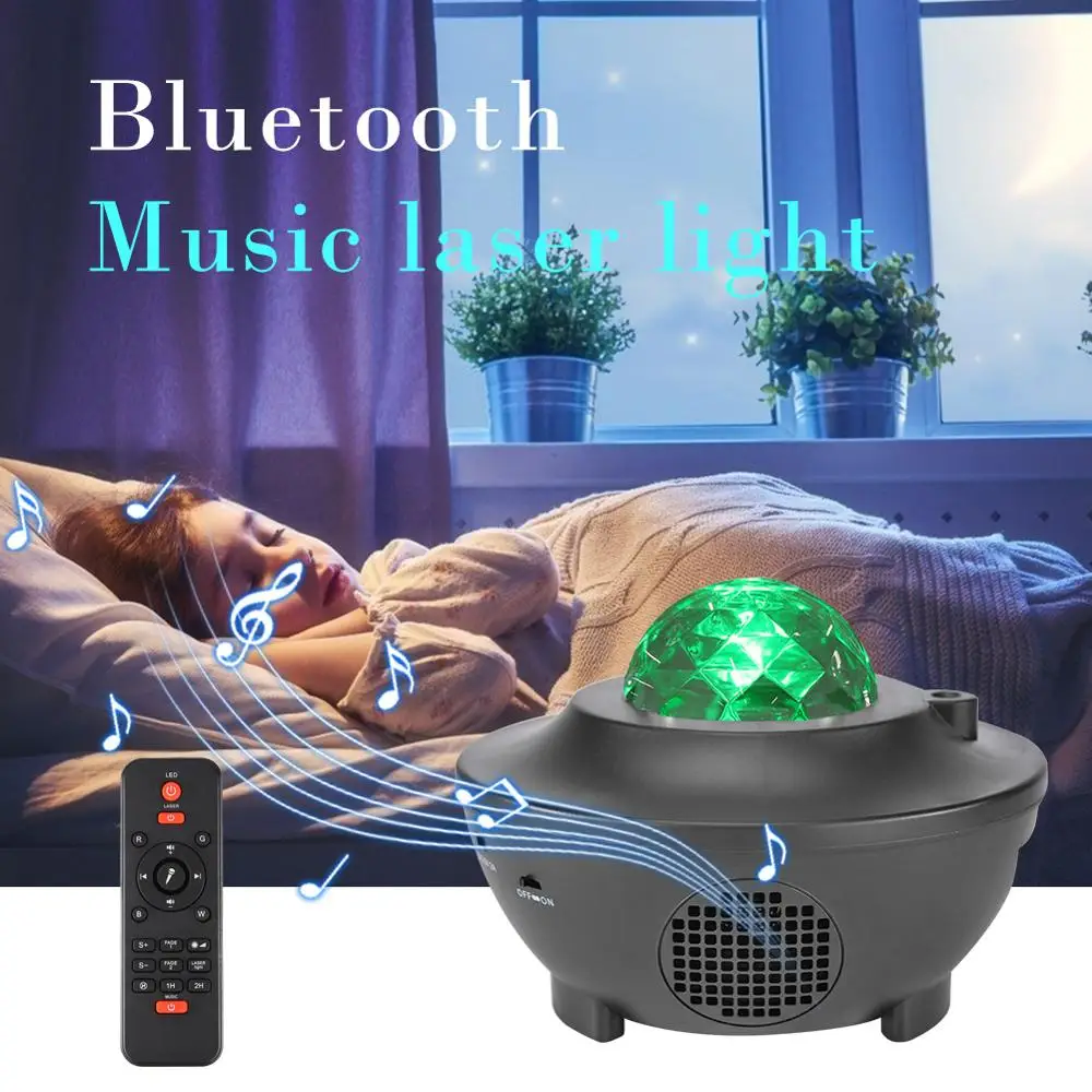Starry Sky Projector Star Night Light Projection Colorful Ocean Waving Lights Galaxy Bedside Lamp for Kids | Лампы и освещение