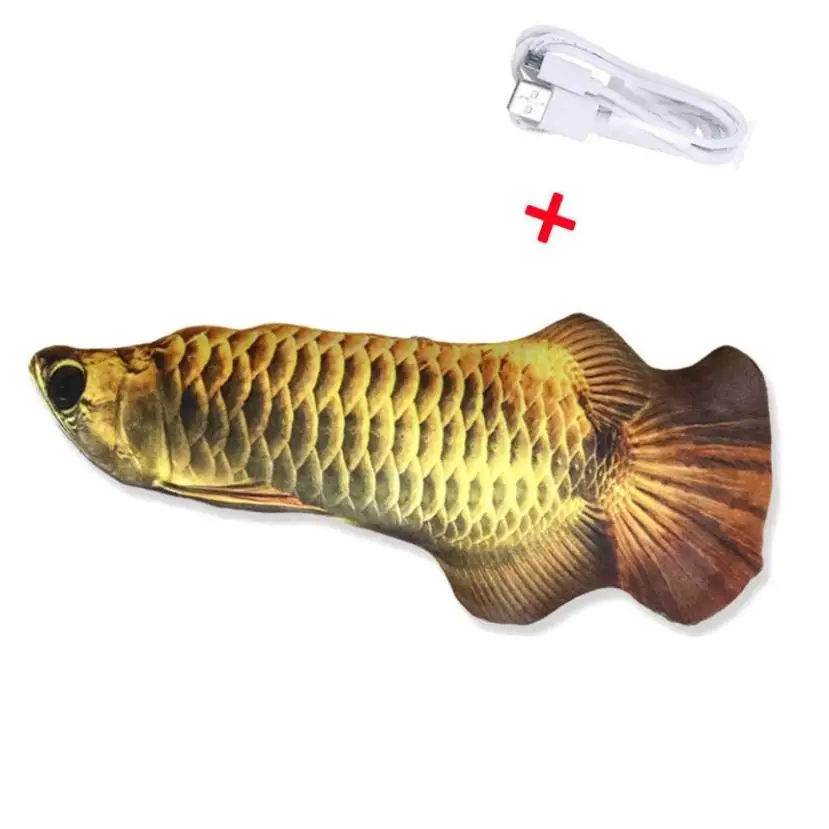 

30CM Electric Fish Cat Toy Interactive 3D Simulation Fish USB Charging for Pet Cat Chewing Playing Toys Supplies