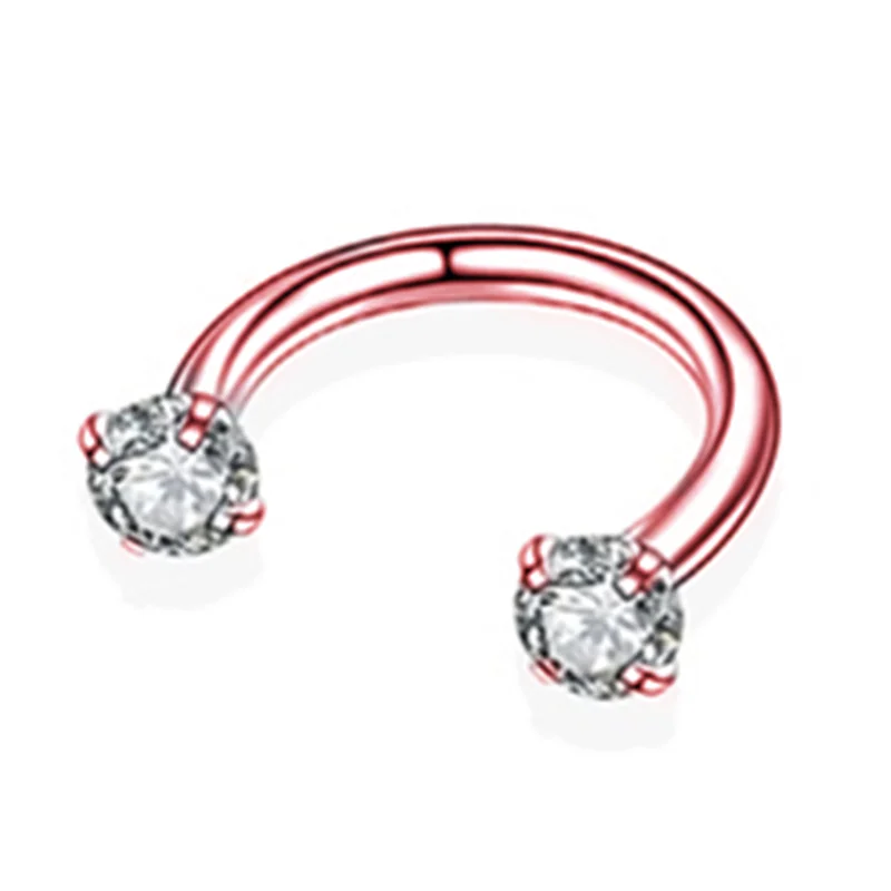 1 шт. пирсинг в виде подковы кольцо носу 16 г кристалл перегородка форме стальная
