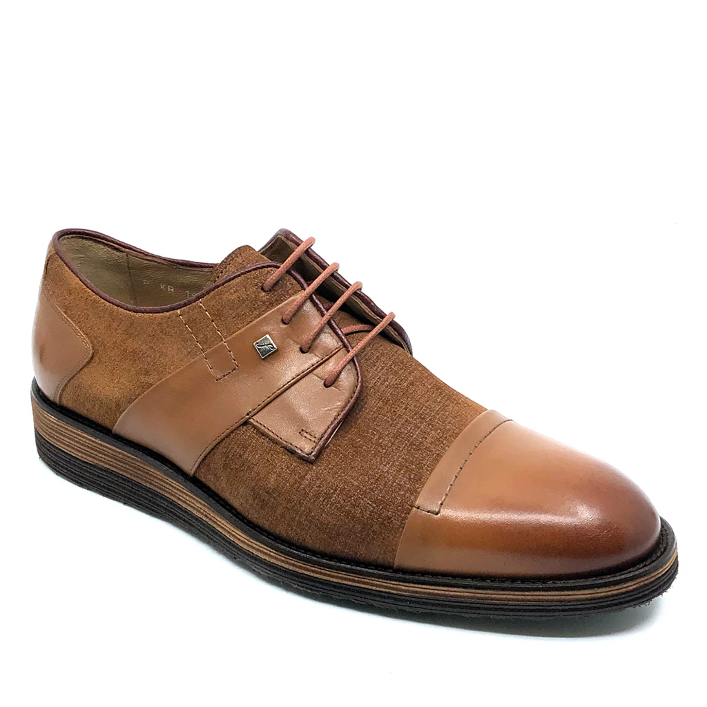 

Fosco Lace Up Men's Casual Shoes %100 Genuine Leather Tan-Brown Colour Eva Sole