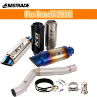for benelli 502c motorcycle exhaust system mid connect link pipe slip on 51mm mufflers removable db killer stainless steel