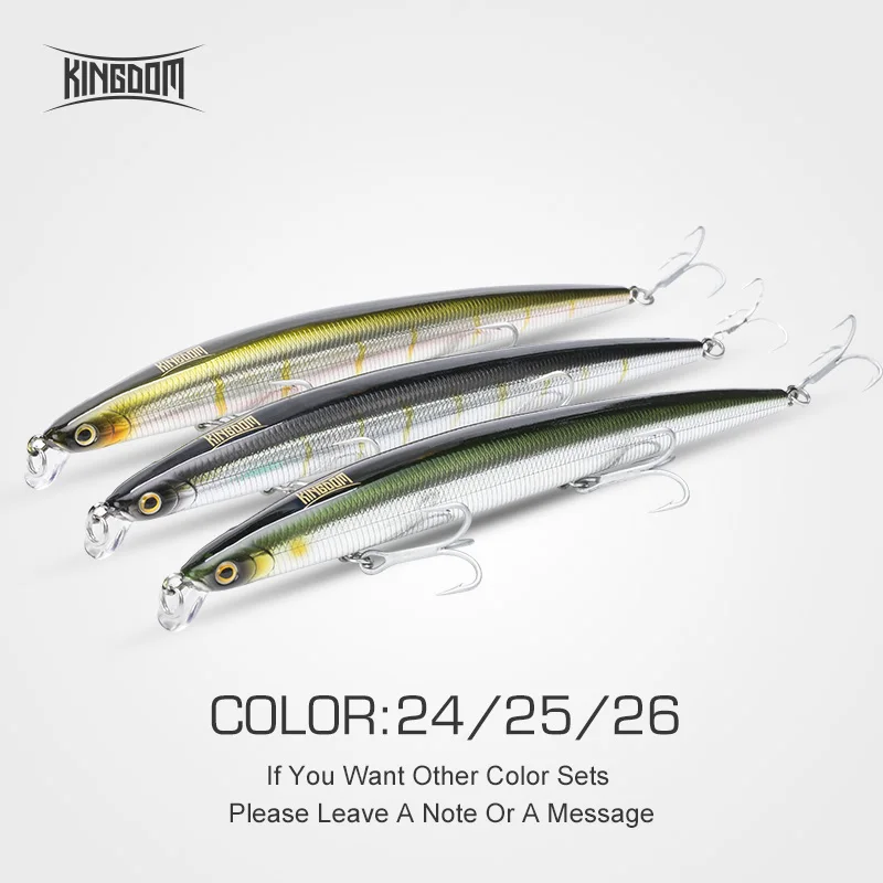 180mm-33g-24 25 26 Kingdom Fishing Приманка для морской рыбалки приманка Джеркбейт 180 мм 29 г/33 г плавающий медленно тонущий воблер для мелкой рыбы шесть цветов Модель 5333-S - Цвет: 180mm-33g-24 25 26