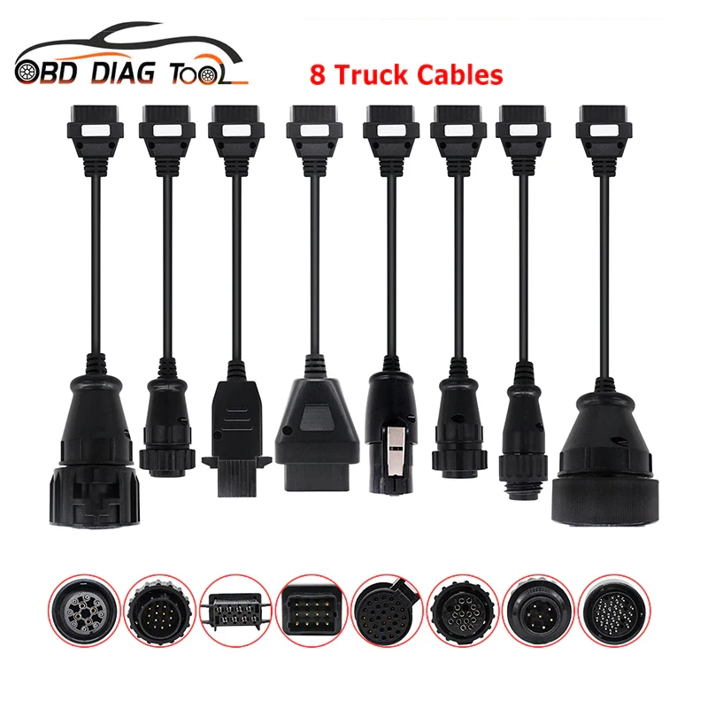 Справочный набор 8 шт. кабелей для грузовиков TCS Pro Multidiag + OBD OBD2 Автомобильный