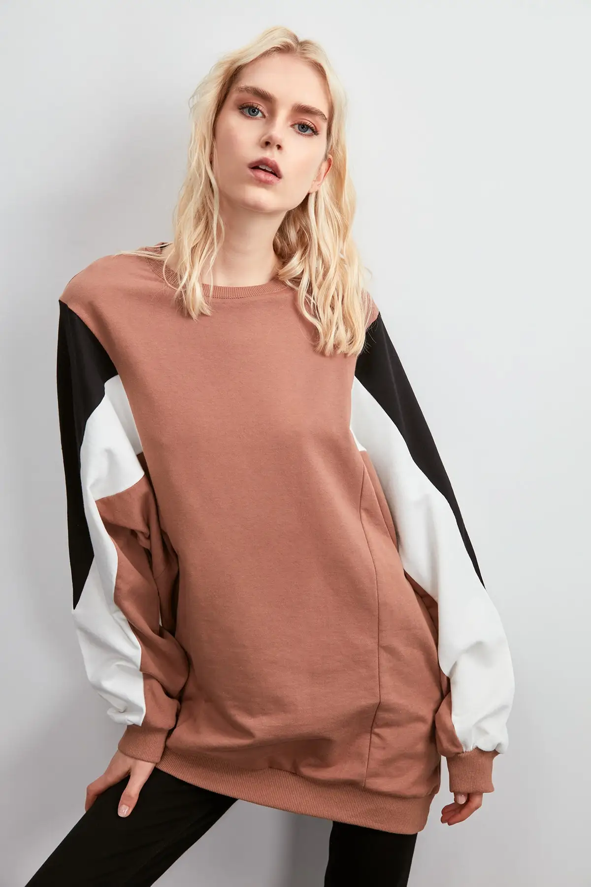 Трикотажный Свитер оверсайз|Женские толстовки и свитшоты| |