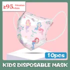 10-50 шт., Детские 4-слойные маски с мультяшным принтом