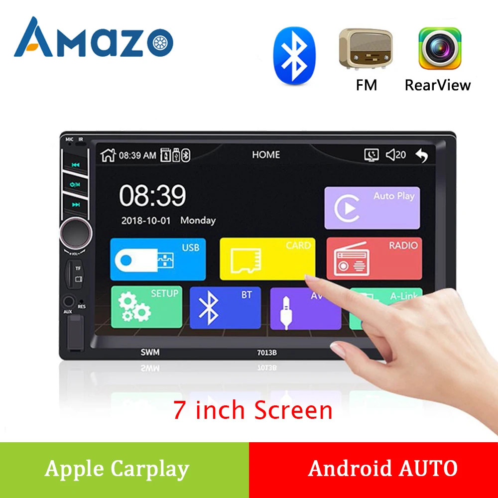 Автомагнитола 7013B 2 din 7 &quotHD Bluetooth сенсорный экран стерео аудио MP5 мультимедийный