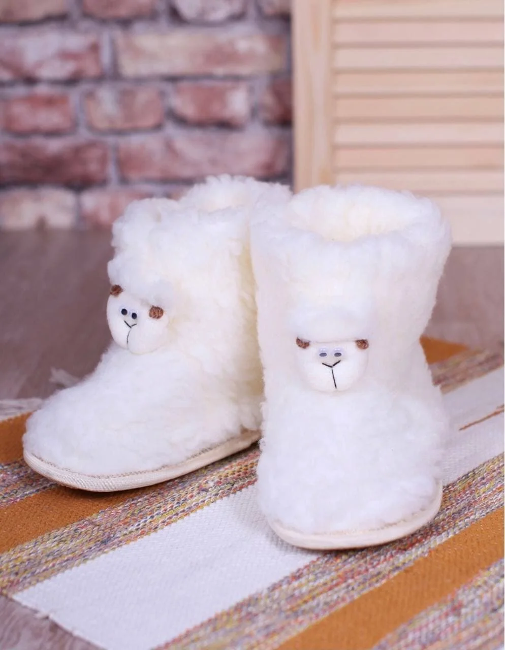 угги детские домашние чуни из овечьей шерсти обувь для детей тапочки |