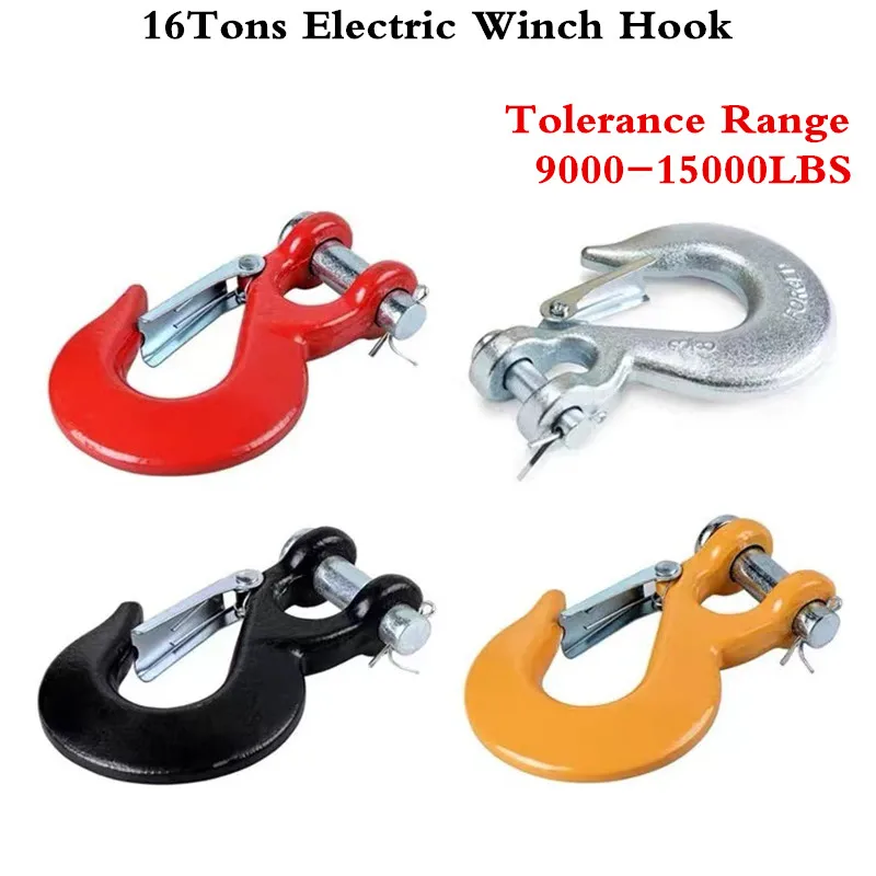 

3/8" Forged Steel Synthetic Rope Winch Hook Latch Clevis Electric Winch Hook for Jeep Off-Road UTV ATV Trailer Tow Accessories