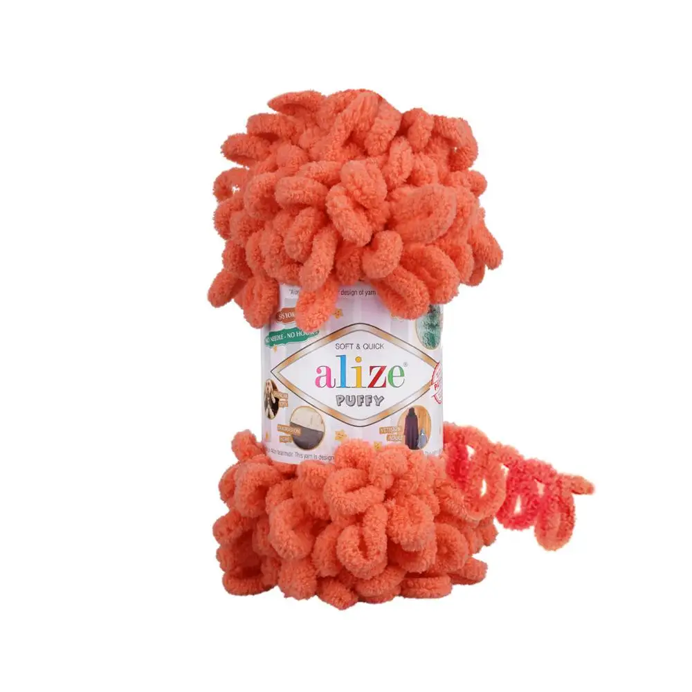 5 PCs Alize Puffy Hand Braid талреп горлышко цветовой код 619-коралловый
