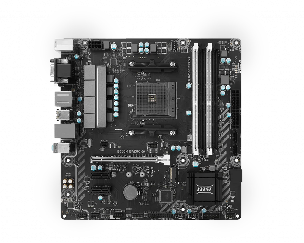 

MSI B350M BAZOOKA AM4 Motherboard DDR4 Motherboard AM4 64GB AMD B350 PCI-E 3.0 USB3.1 SATA III M.2 Micro ATX For RYZEN 3 3200G