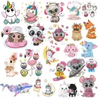 Милая фотография для одежды, термоклейкие виниловые термонаклейки на одежду для детей, аппликации в виде единорога коала