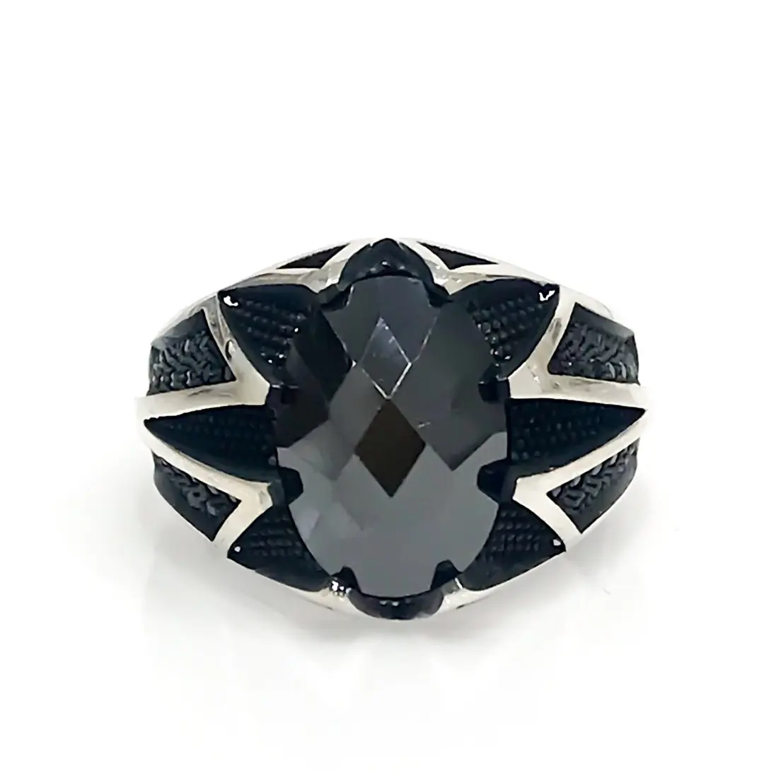 Новое дизайнерское мужское кольцо из стерлингового серебра черного