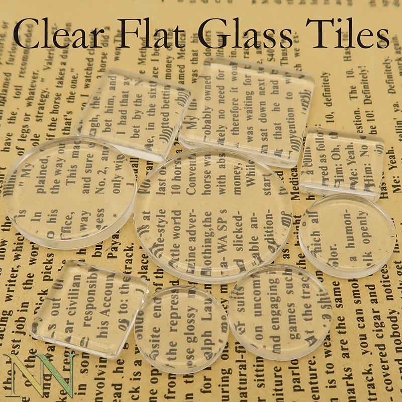 Плоские стеклянные бусины с обеих сторон круглые квадратные прозрачные кабошоны