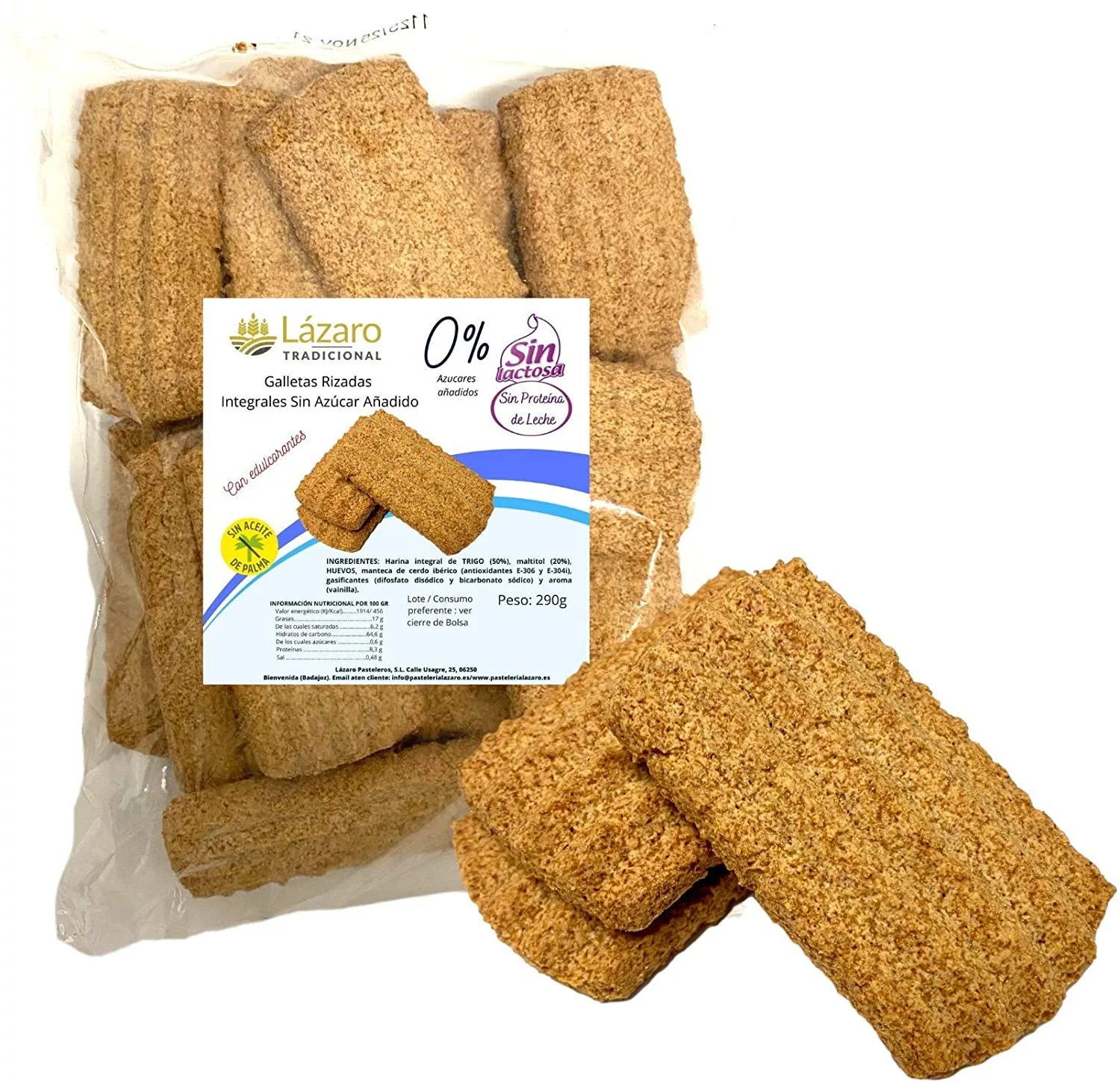 Упаковка продуктов Lazarus без молока лактозы/белка. 1 мелиндрос кекс цельнозерновое