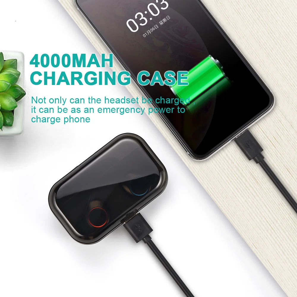 TWS наушники с поддержкой Bluetooth 4000 мА · ч|Наушники и гарнитуры| |