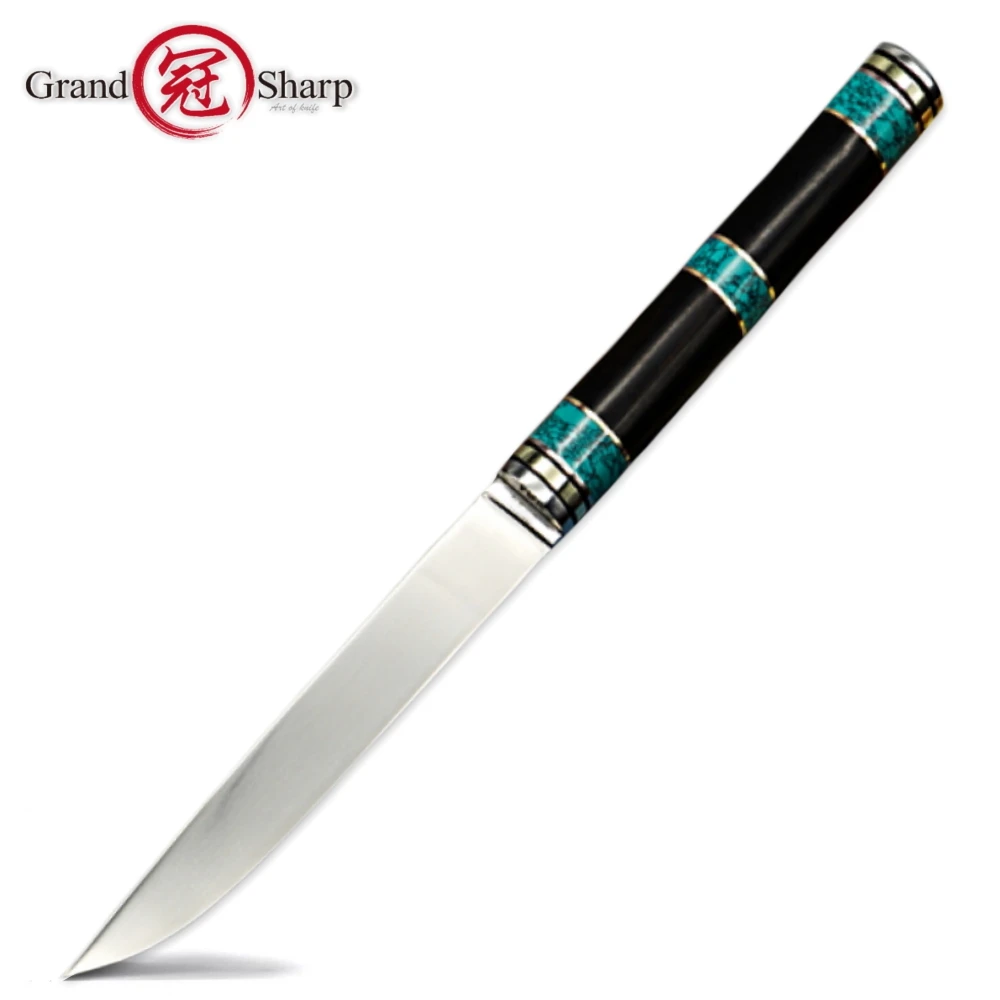 Grandsharp кухонные ножи шеф-повара 5 дюймов Универсальный нож vg10 нож для нарезки томатной рыбы открытое Дачное барбекю кухонный Декор бирюзовый