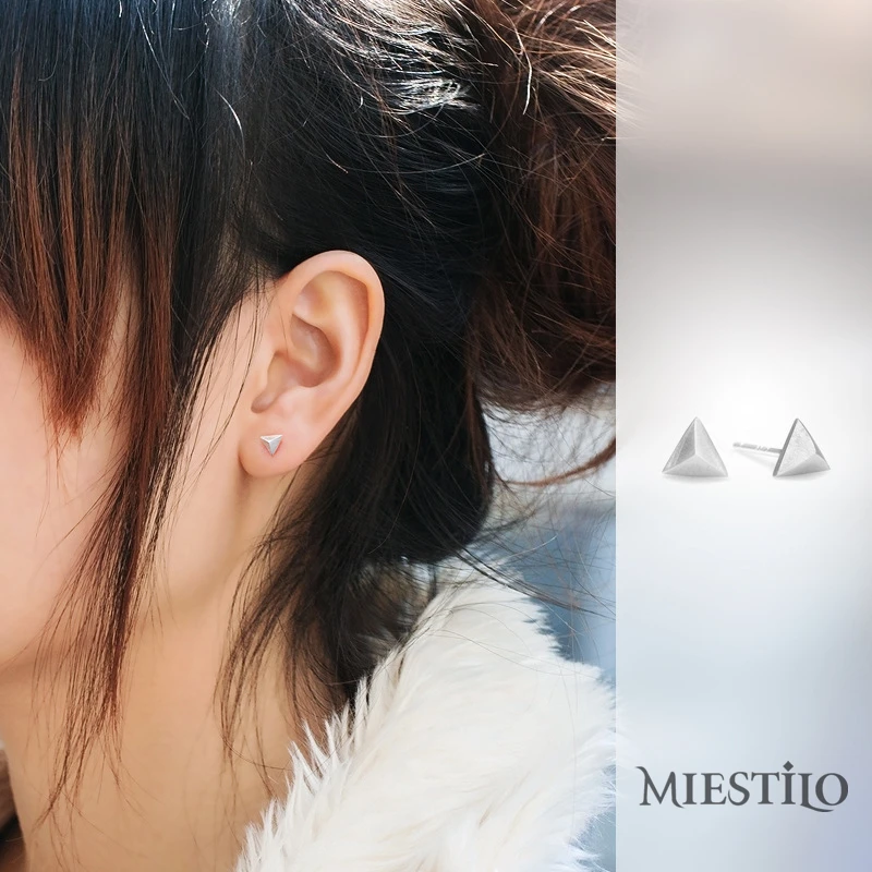 MIESTILO 925 пробы Серебряная фотометрическая трехмерная Мужская серьга унисекс в