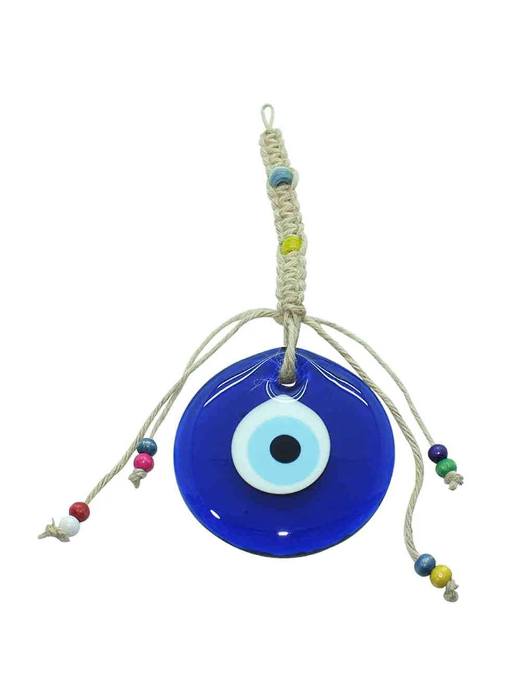 

Handmade Wicker Macrame Evil Eye Wall Hanging No4 Home Decor Glass Turkish Traditional Gift Birthday Woman Man 10x25,5 CM