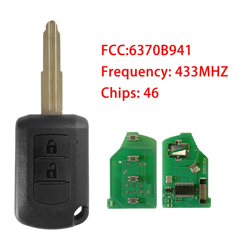 

CN011028 For 2016 - 2017 Mitsubishi Mirage Outlander ASX 2Buttons J166E PCF7961 Chip 433MHz MIT11R 6370B941