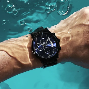 Belushi 2022 New Multifunctional Luminous Men's Watch Three Eye Six Needle Fashion Quartz Other Image