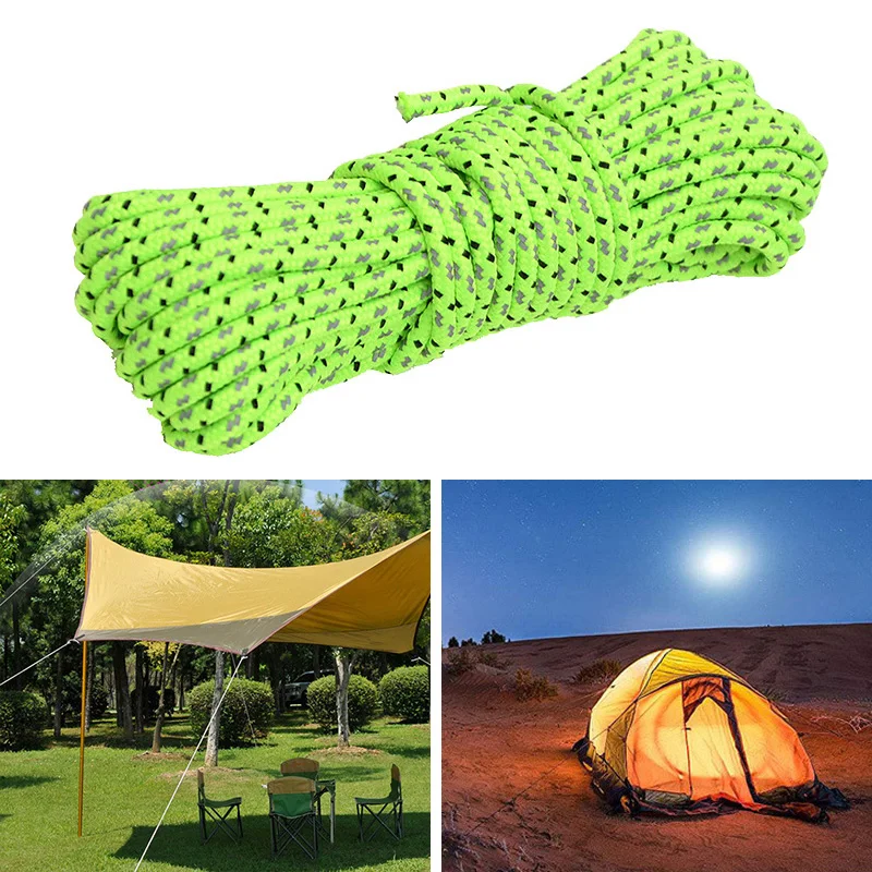

Reflective Tent Cord Rope Nylon Outdoor Clothesline Camping Tent Line Awning Ropes Guy Line Hiking Tent Accessories 2.5mm/4mm
