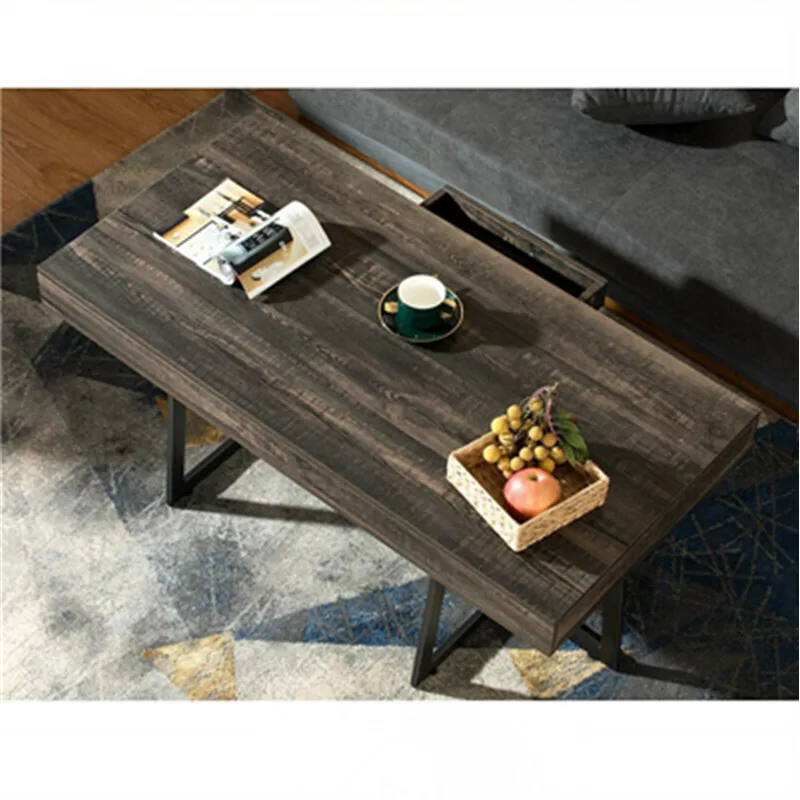 Деревенский кофейный столик для гостиной с ящиком хранения однотонный средней