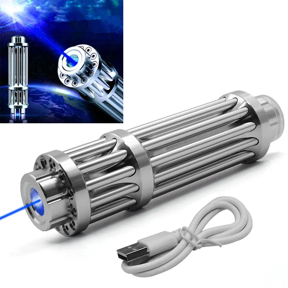 1 мВт 532NM USB Перезаряжаемые синий лазерный указатель ручка сжигание 20 миль луч