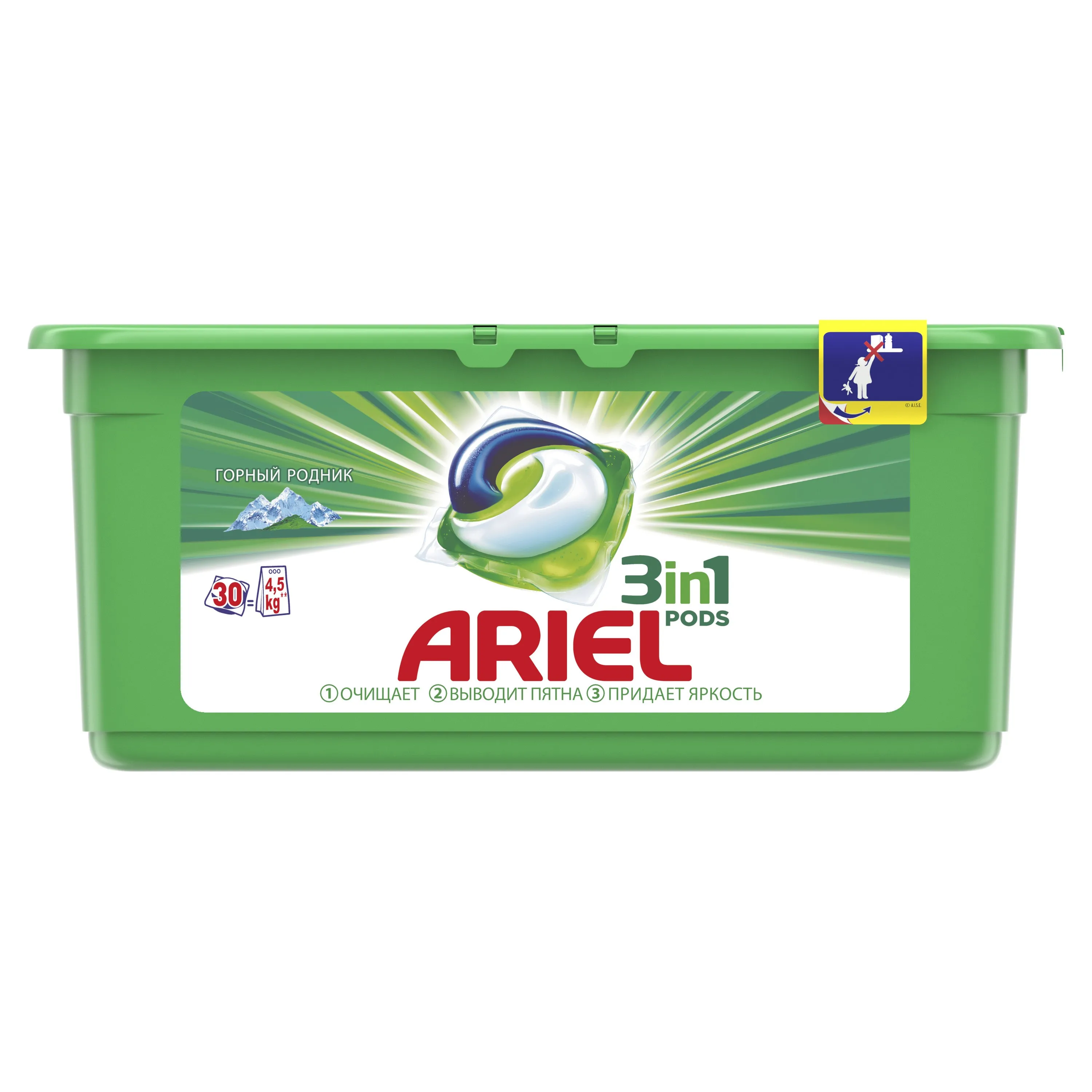 Капсулы для стирки Ariel Горный родник 3в1 30 шт. | Дом и сад
