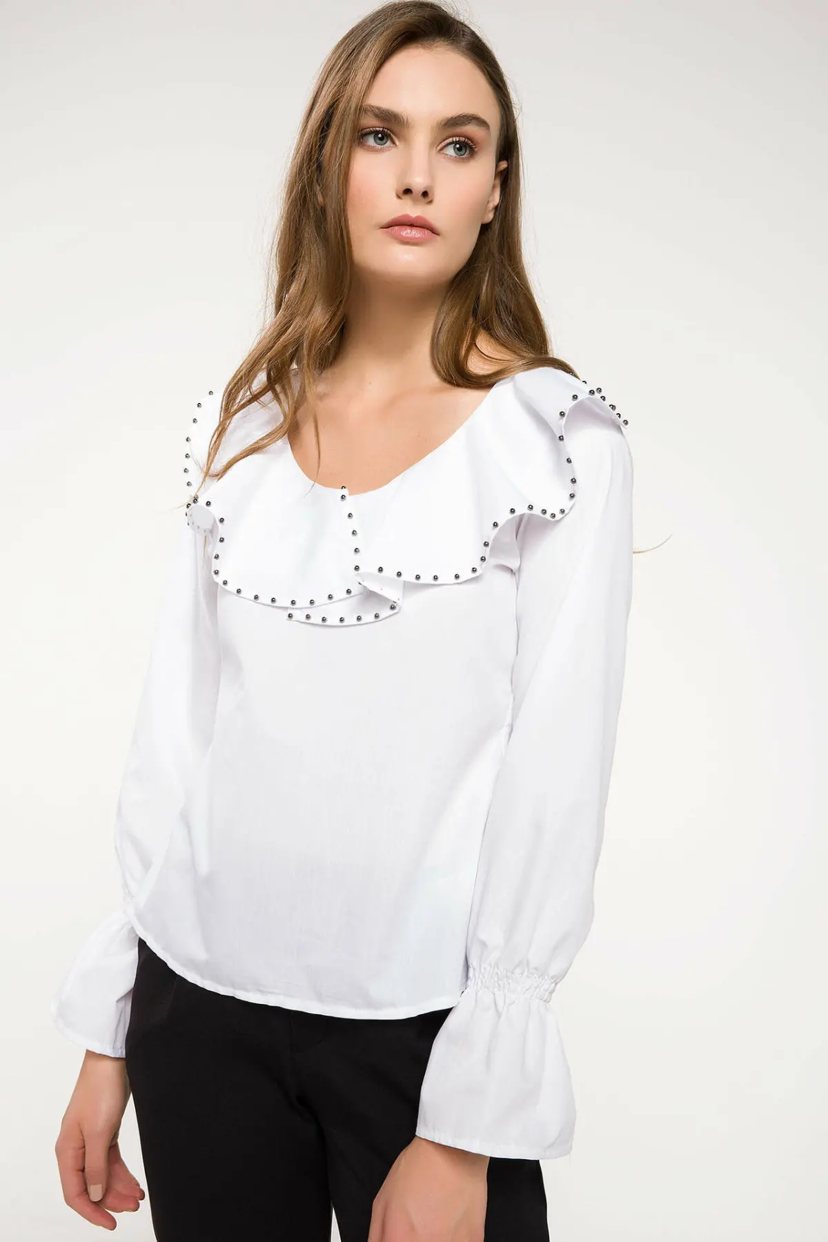 DeFacto Осенняя женская блузка с длинным рукавом удобная Повседневная Блузка