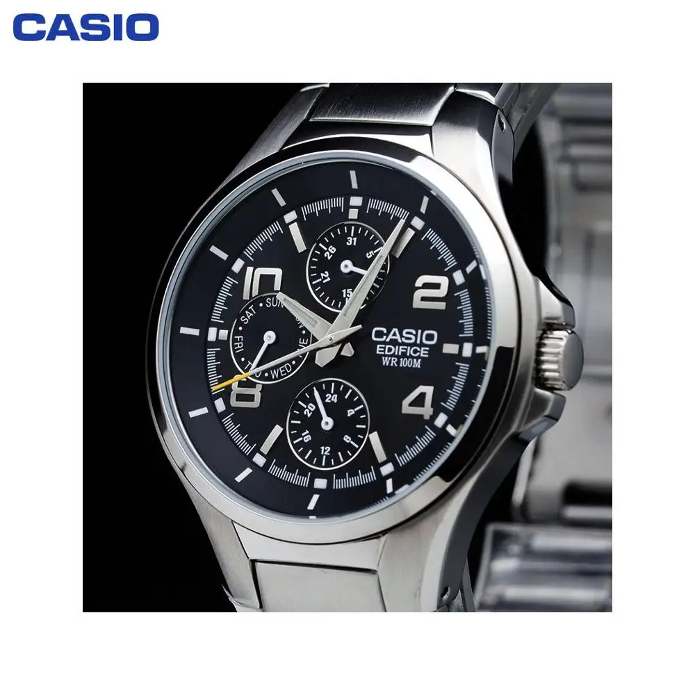 Кварцевые наручные часы Casio EF 316D 1A мужские водонепроницаемые аксессуары на