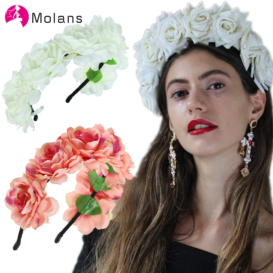 Обруч для волос Molans с цветочным принтом шампака однотонный обруч женский