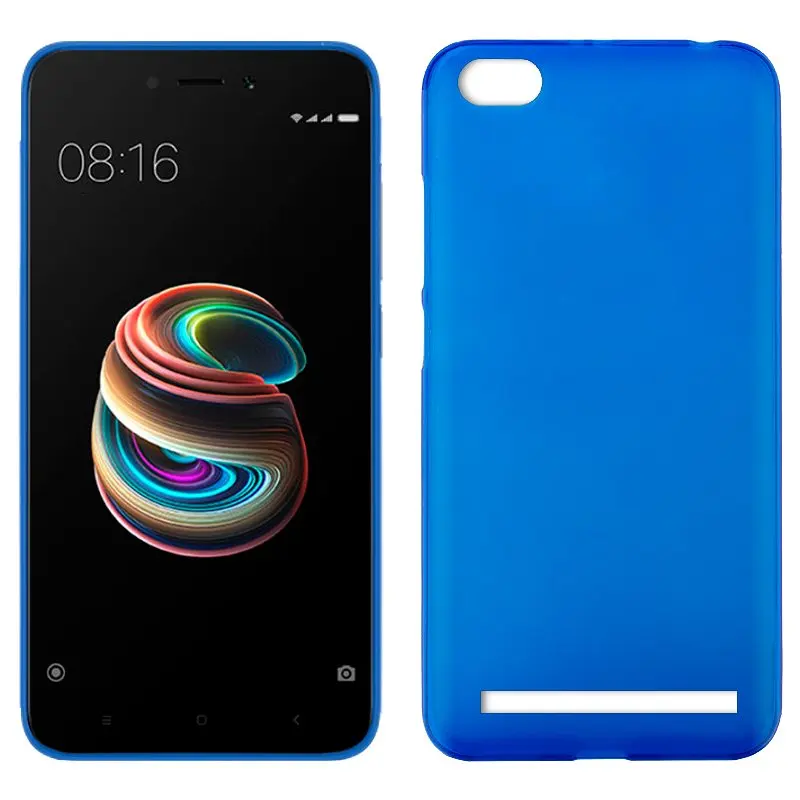 Силиконовый чехол для Xiaomi Redmi 5A (синий мягкий ударопрочный