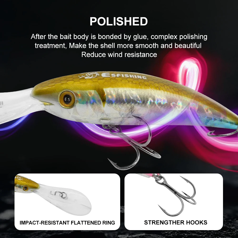 ESFISHING Top Quality Hard Bait 90mm 16g Easy Sprinter Dive Depth 0-7.5m long casting Minnow Wobbler Bass Pike Free Shipping