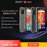  In Stock  UMIDIGI BISON X10 X10 PRO Global Version Rugged Smartphone IP68 IP69K 64GB 128GB NFC 20MP Triple Camera 6150mAh Phone