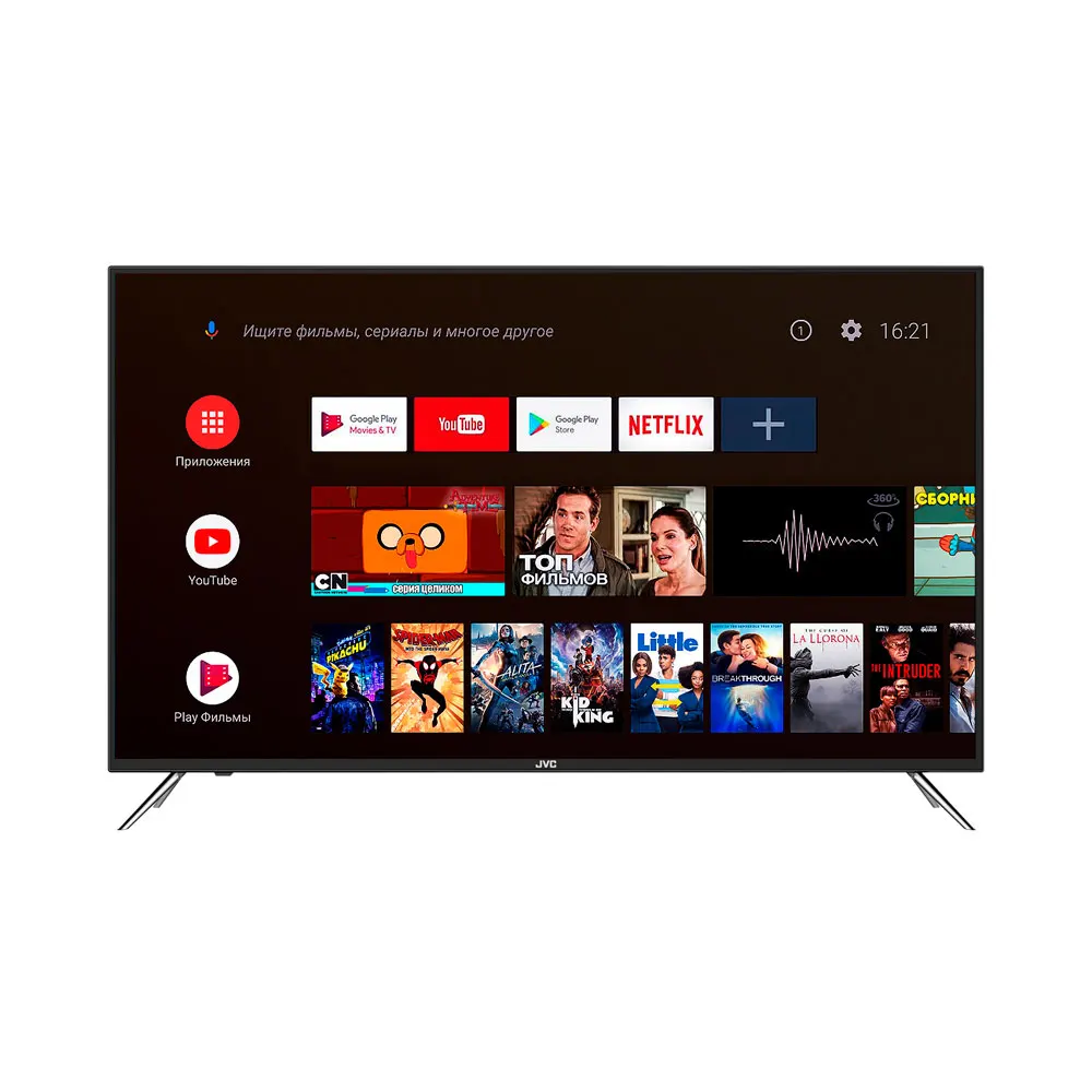 Телевизор 4K 43&quot JVC LT-43m790 UHD Smart Android TV Bluetooth Wi-fi 5Ггц Голосовое управление Google