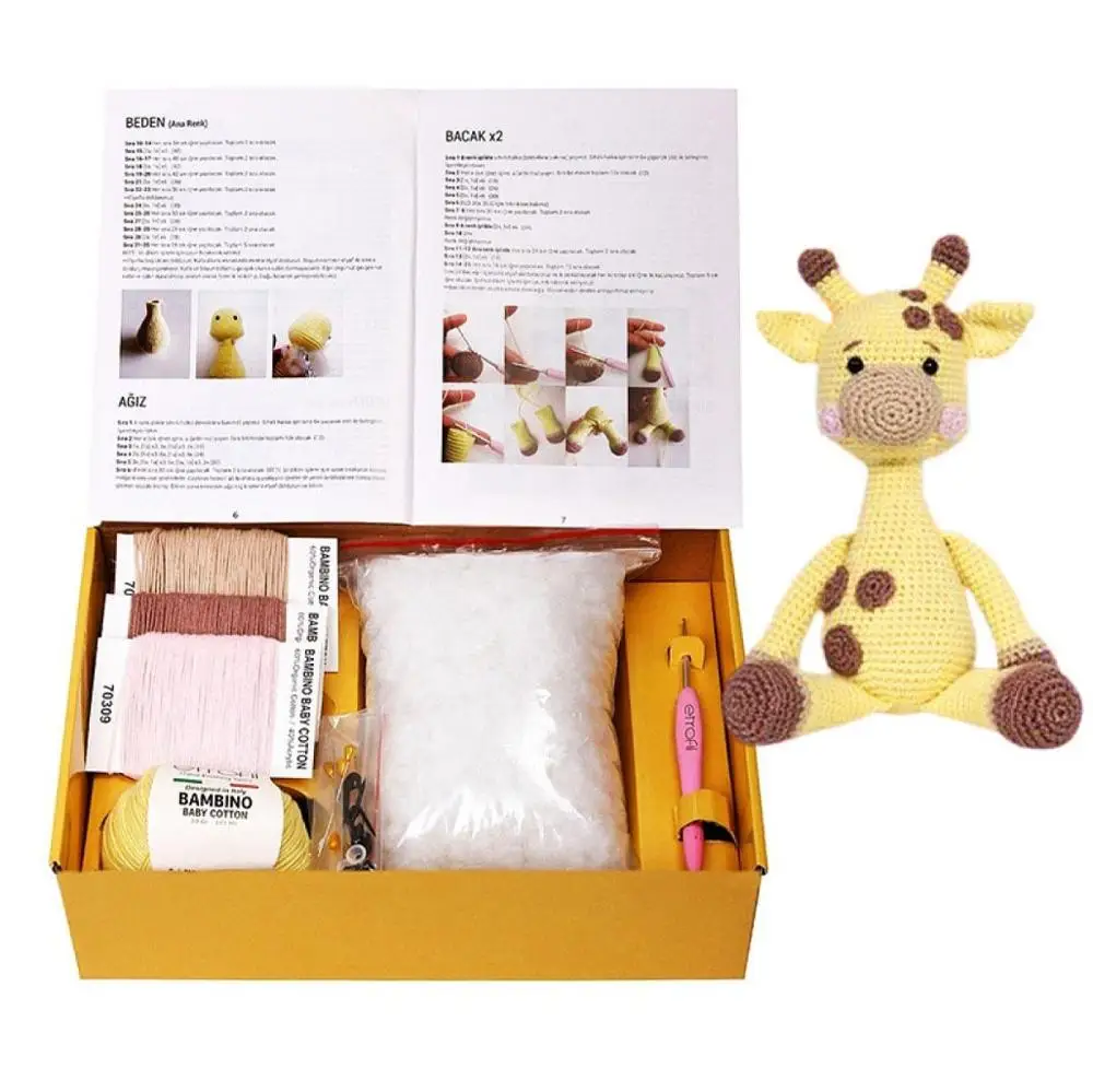 Etrofil Giraffe Bobby Amigurumi Kit Жираф Бобби амигуруми комплект Кукла делая пряжа для вязания крючком животных поделок материалы инструкции книга