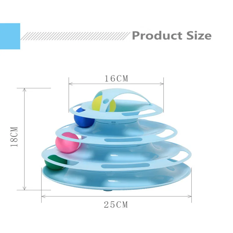 Cat Turntable Plates Toys Four-layers Tower Tracks Pet Teaser Stick Interactive Toy Amusement Training Ball Kittenигруш | Дом и сад
