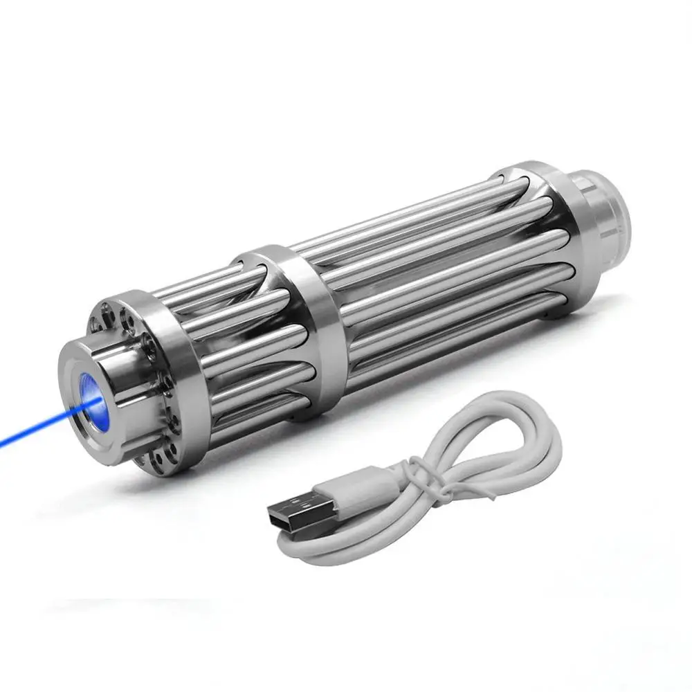 1 мВт 532NM USB Перезаряжаемые синий лазерный указатель ручка сжигание 20 миль луч