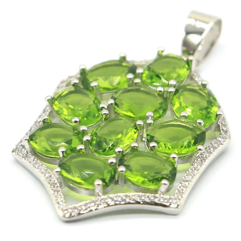 45x26 мм красивый длинный большой созданный Зеленый Перидот подарок для женщин