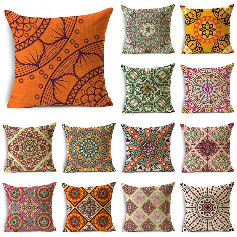 

Moroccan Themed Retro Ethnic Style Comfortable Bedroom Living Room Sofa Car Backrest Pillowcase 45*45cm Cushion Cover