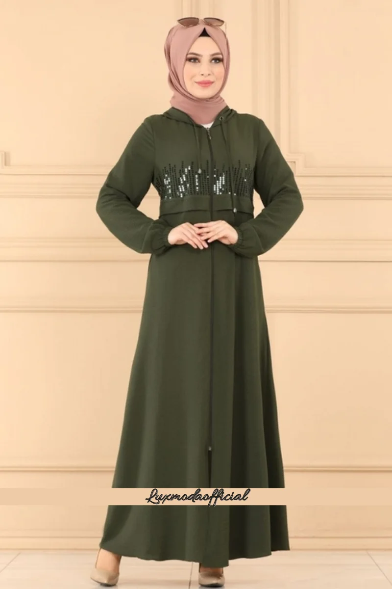 

Sequin Detailed Hooded Abaya 810ST241