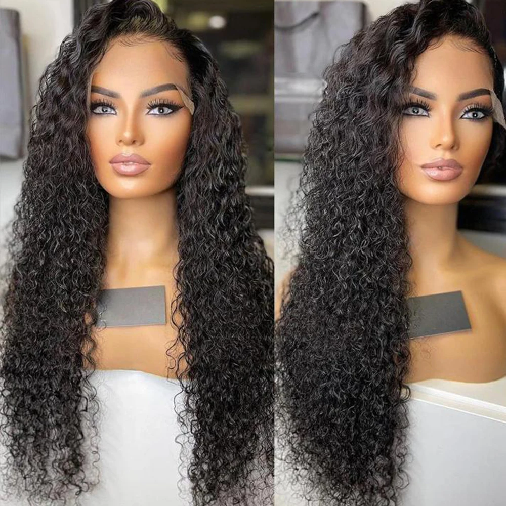 

Curly Hair Lace Front Wigs For African American Synthetic Long Frontal Wigs Pre Plucked Natural Hairline Heat Resistant Fiber